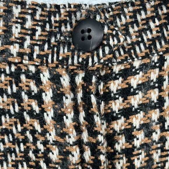 Paul Stanley Vintage Wool Blend Herringbone Print Skirt Black /Tan/Cream Size 12 - Picture 8 of 10
